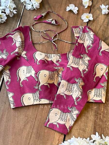 Nandi Pink Cotton Printed Blouse