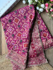 Nayan-noor wine Bandhani Saree with Zari Weave