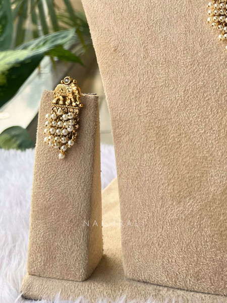 Gajraj Temple Long Necklace Set