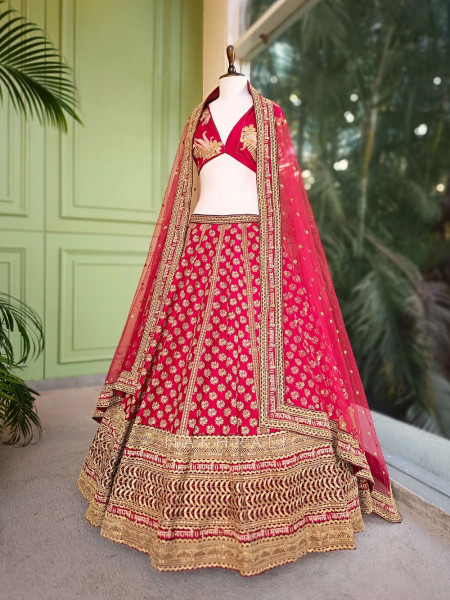 Yuvika Red Bridal Lehenga with Classic Bridal Embroidery