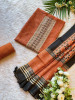 Aarvika Brown Dress Material with Embroidery