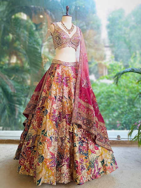 Vivanta Floral Zari Sequin Lehenga