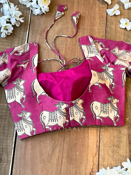 Nandi Pink Cotton Printed Blouse