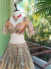 Kachhi dori Beige Lehenga Set with Sequin Thread Embroidery