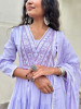 Sutra Purple Anarkali Suit Set with Thread Embroidery and Dupatta
