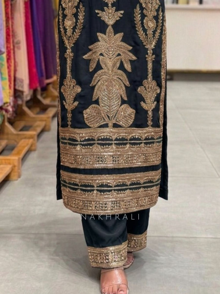 Sitara Noor Gota Patti Ensemble Black Suit Set
