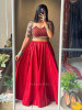Jalsa Red Cotton Chaniya Choli with Gota Detailing