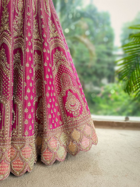 Isolara Purple Silk Bridal Lehenga with Heavy Embroidery