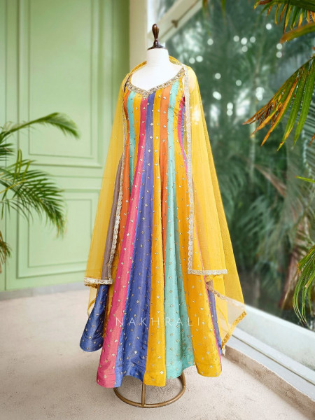 Rangreza Multicolor Anarkali with Sequin Detailing