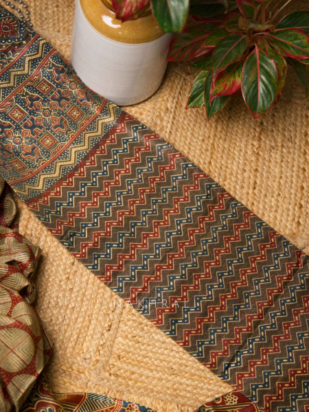 Ishq Pech Blue Cotton Silk Printed Saree