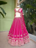 Vasundhira Magenta Unstitched Lehenga with Gota Patti and Zari Work