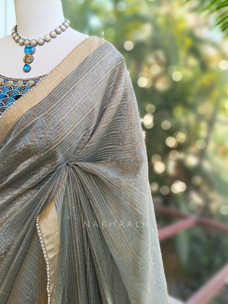 Ruvika Green Saree with Readymade Blouse