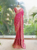 Zariyah Magenta Bandhani Saree with Zari Weave