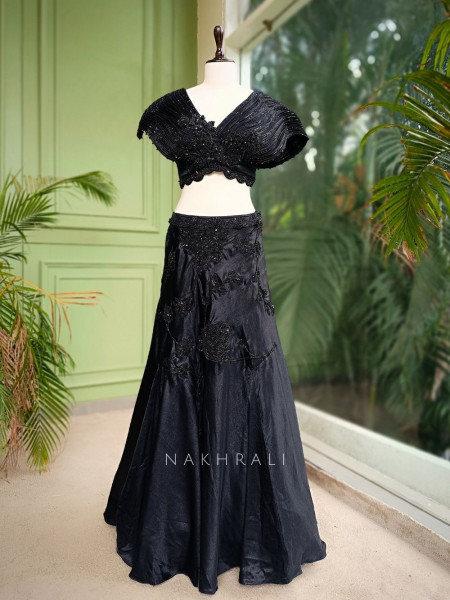 Midnight Enchant Black Indo-Western Set