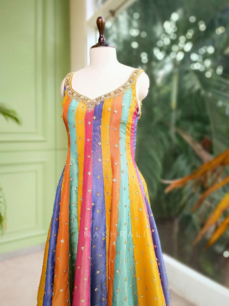 Rangreza Multicolor Anarkali with Sequin Detailing