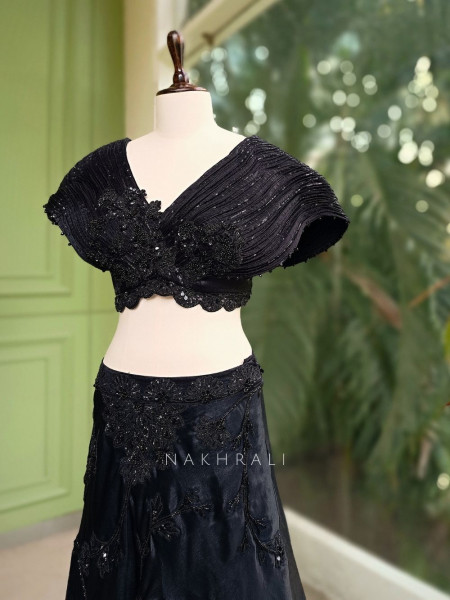 Midnight Enchant Black Indo-Western Set