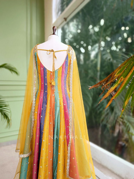 Rangreza Multicolor Anarkali with Sequin Detailing
