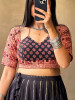 Wabi-Sabi Black Cotton Printed Blouse
