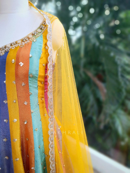 Rangreza Multicolor Anarkali with Sequin Detailing