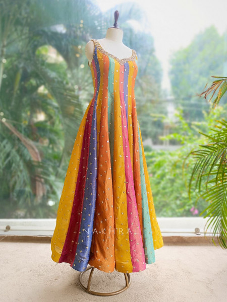 Rangreza Multicolor Anarkali with Sequin Detailing