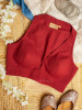 Madame Chic Red Solid Cotton Blouse