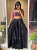 Jalsa Black Cotton Chaniya Choli with Gota Detailing