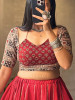 Wabi-Sabi Maroon Cotton Printed Blouse