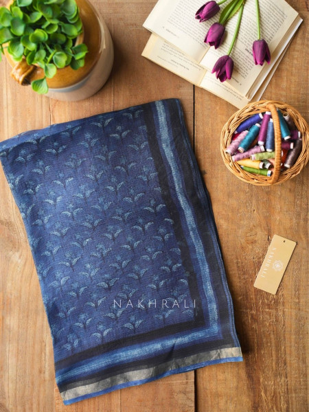 Chitralekha Blue Kota Saree with Elegant Weave