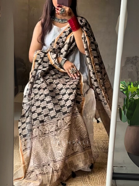 Prem Kalamkari Maheshwari Dupatta