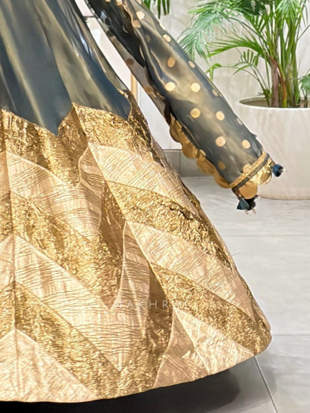 Gota Glamour Green Corset Lehenga