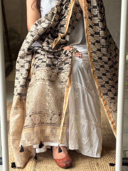 Prem Kalamkari Maheshwari Dupatta