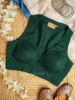 Madame Chic Green Solid Cotton Blouse