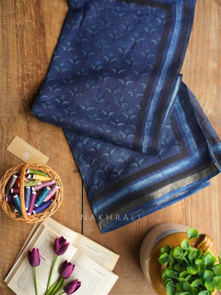 Image of Chitralekha Blue Kota Saree with Elegant Weave