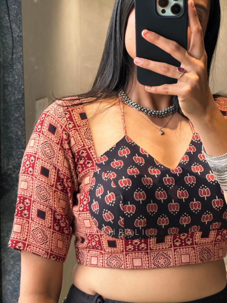 Jalsa Black Cotton Chaniya Choli with Gota Detailing