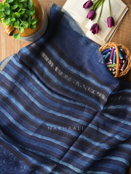 Chitralekha Blue Kota Saree with Elegant Weave