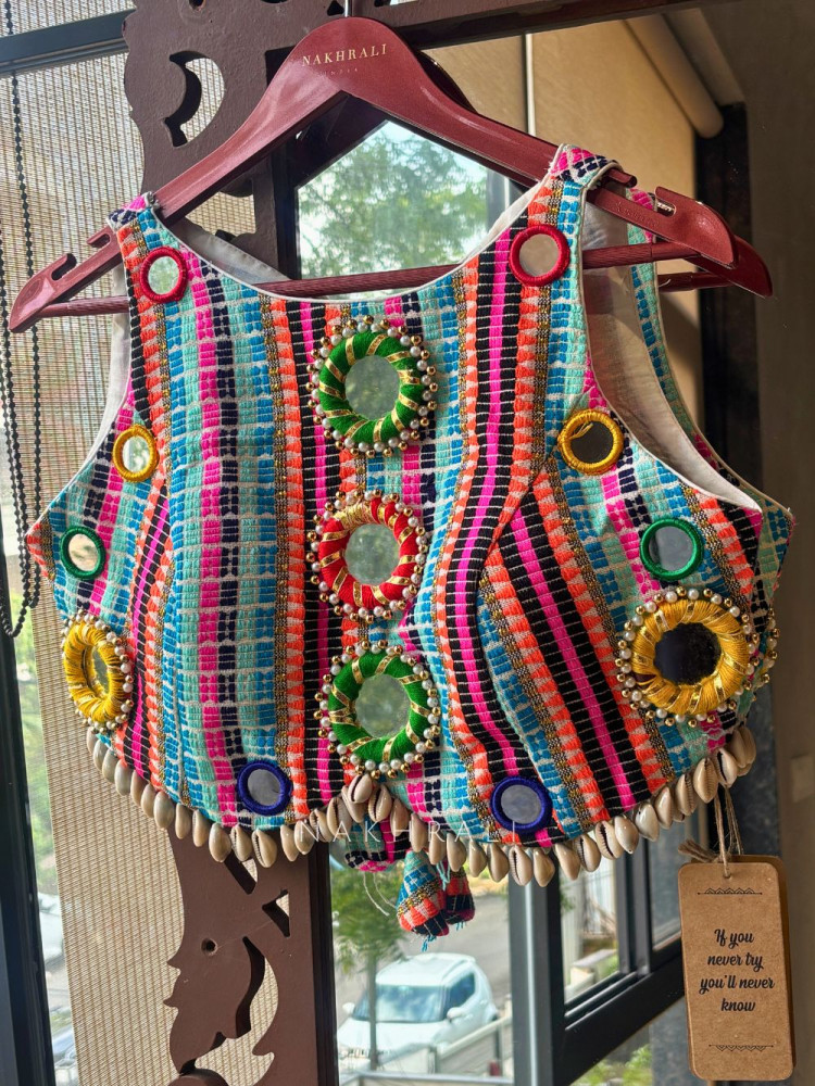 Image of Darpan Multicolor Mirror Work Blouse