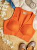 Madame Chic Orange Solid Cotton Blouse