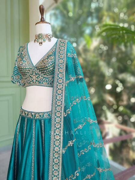 Rupanjali Rama Lehenga Set with Heavy Embroidery and Sequin Work