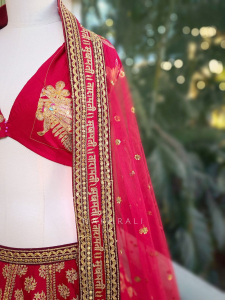 Yuvika Red Bridal Lehenga with Classic Bridal Embroidery