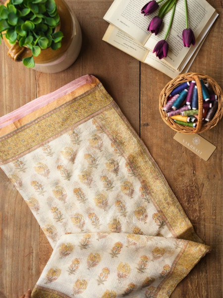 Chitralekha Cream Kota Saree with Elegant Weave