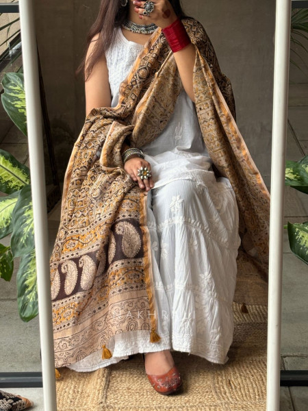 Prem Kalamkari Maheshwari Dupatta