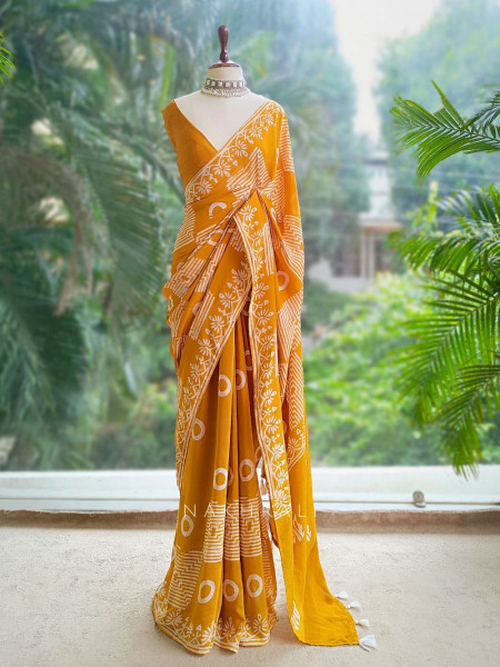Rasika Yellow Handloom Saree