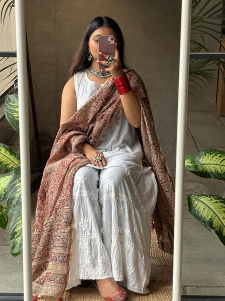 Prem Kalamkari Maheshwari Dupatta