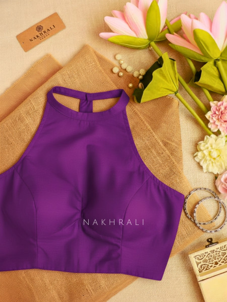 Diva Purple Cotton Solid Blouse