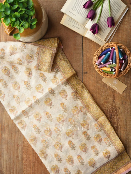 Chitralekha Cream Kota Saree with Elegant Weave