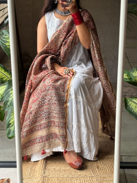 Prem Kalamkari Maheshwari Dupatta