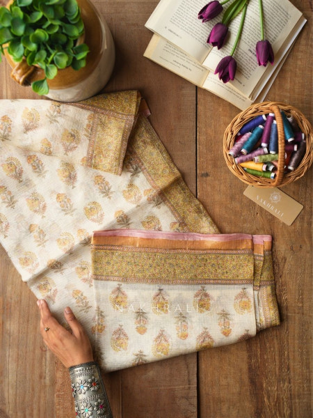 Chitralekha Cream Kota Saree with Elegant Weave