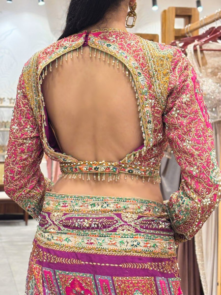 Mahnoor Pink Multicolor Printed Crepe Saree with Zari Sequin Work