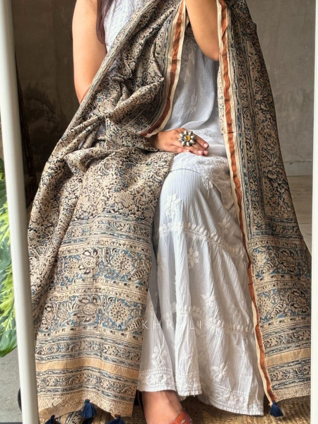 Prem Kalamkari Maheshwari Dupatta