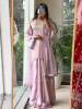 Mehraz Pink Silk Kurta Skirt Set